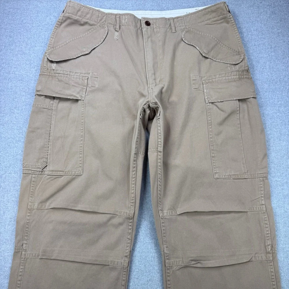 Vintage Polo Ralph‎ Lauren Paratrooper Cargo Pants Mens 40x36 Khaki Military
